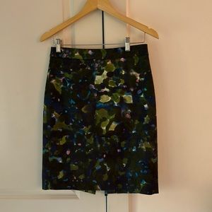 J Crew Number 2 Pencil Skirt in Watercolor Size 2